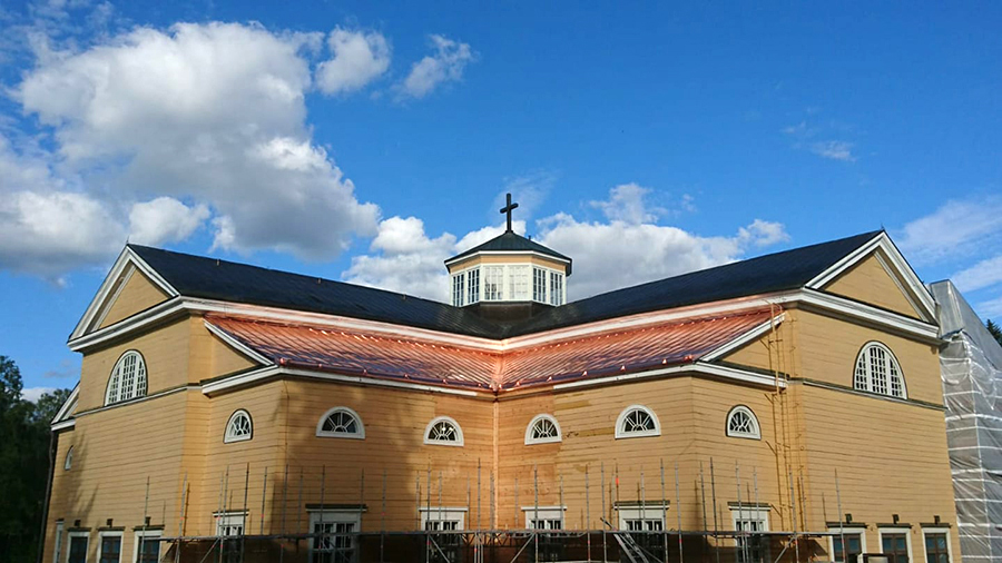 Vesikatto, Mäntyharjun kirkko