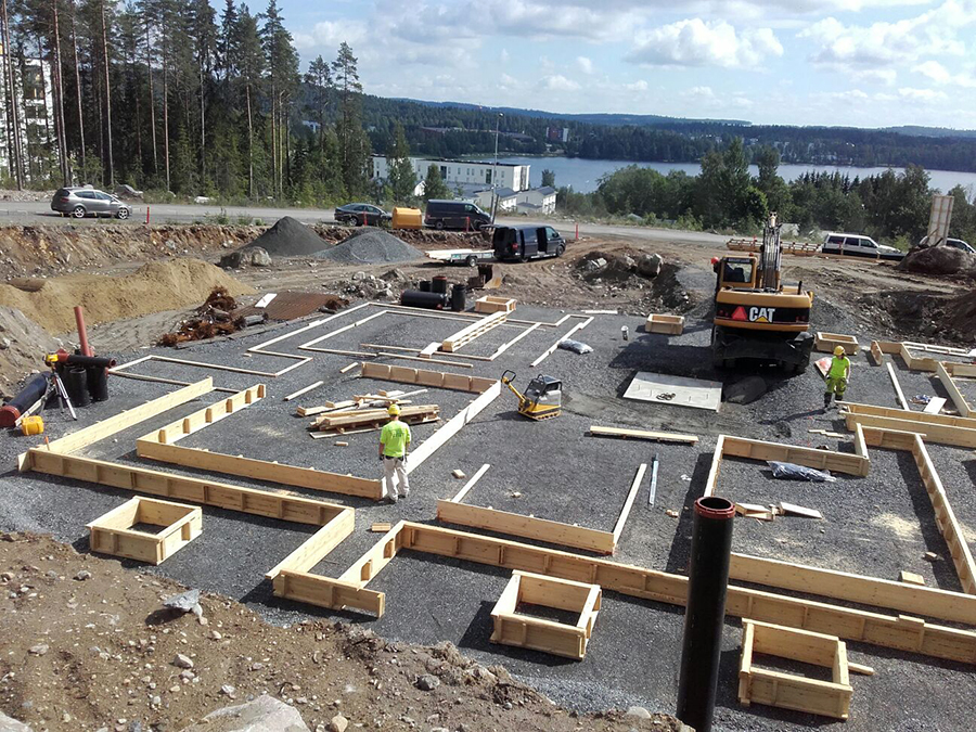 Kerrostalon perustustyöt, Jyväskylä